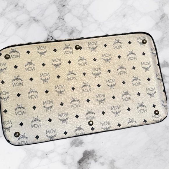 RARE MCM Trunk Travel Weekender Bag West Germany Unisex BLACK & WHITE FABULOUS - Picture 10 of 15